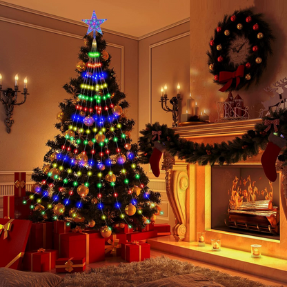 Star with 9 String Lights Christmas Tree Decoration | Multi LED