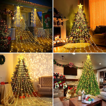 Star with 9 String Lights Christmas Tree Decoration | Warm White LED