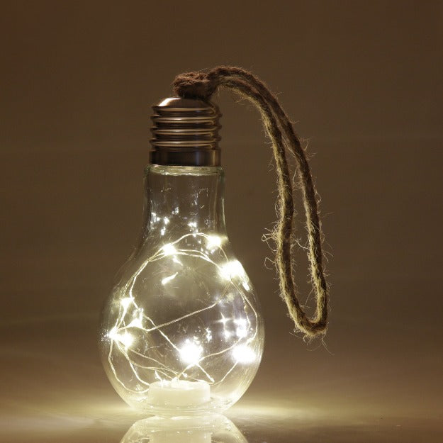 Glass Bulb with Fairy Lights | Metallic Colors