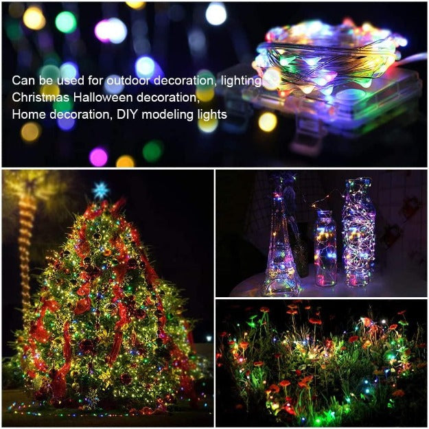 Copper Wire Fairy LED String Lights - 3AA Battery Operated - Multi LED