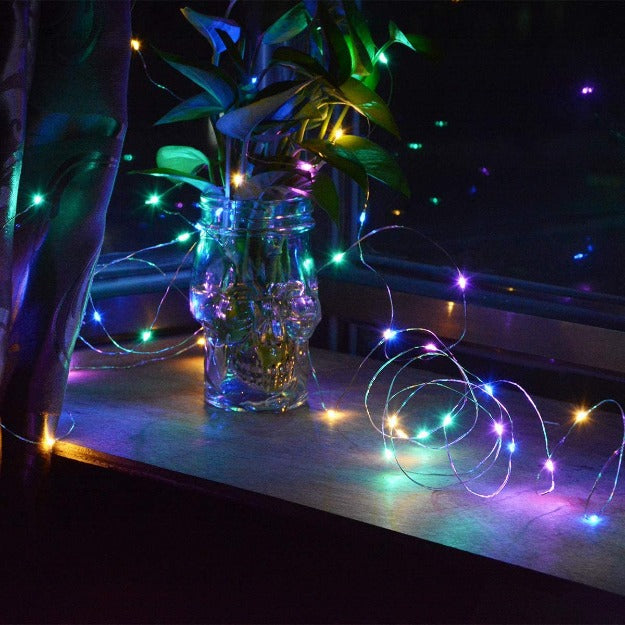 Copper Wire Fairy LED String Lights - 3AA Battery Operated - Multi LED