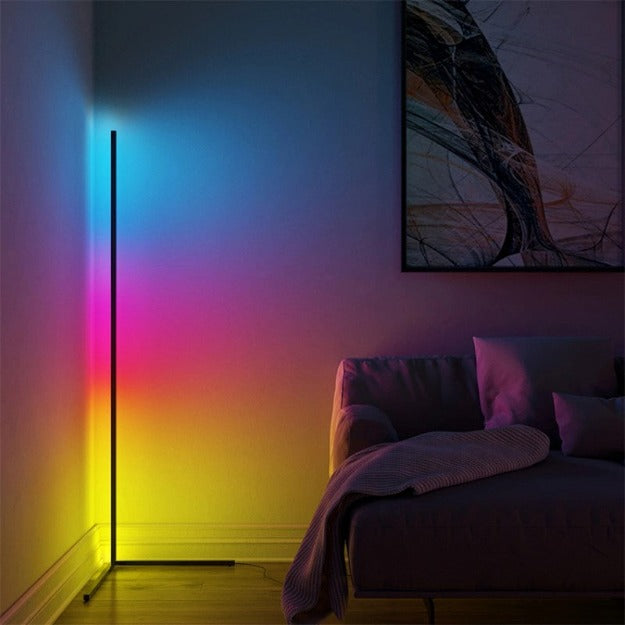 Smart RGBIC Corner Floor Lamp | Remote Control Color Changing