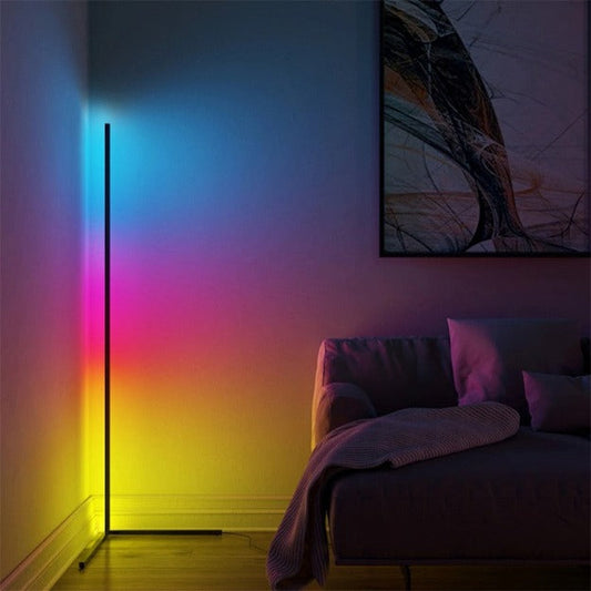 Smart RGBIC Corner Floor Lamp | Remote Control Color Changing