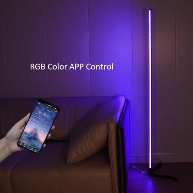 Smart RGBIC Corner Floor Lamp | Remote Control Color Changing
