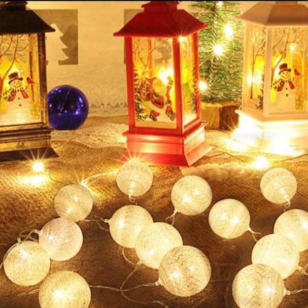 Cotton Ball String Lights - White