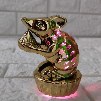 LED Mushak Lights (Set of 2) – Colour-Changing Decorative Ganpati Décor | Battery Operated | Safe & Smokeless
