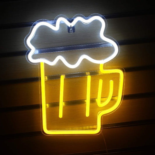Beer Glass Neon Sign Light Wall Hanging | USB Operated