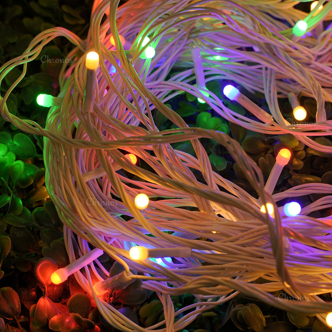 White Wire LED Series String Lights | 5mm Multi LED