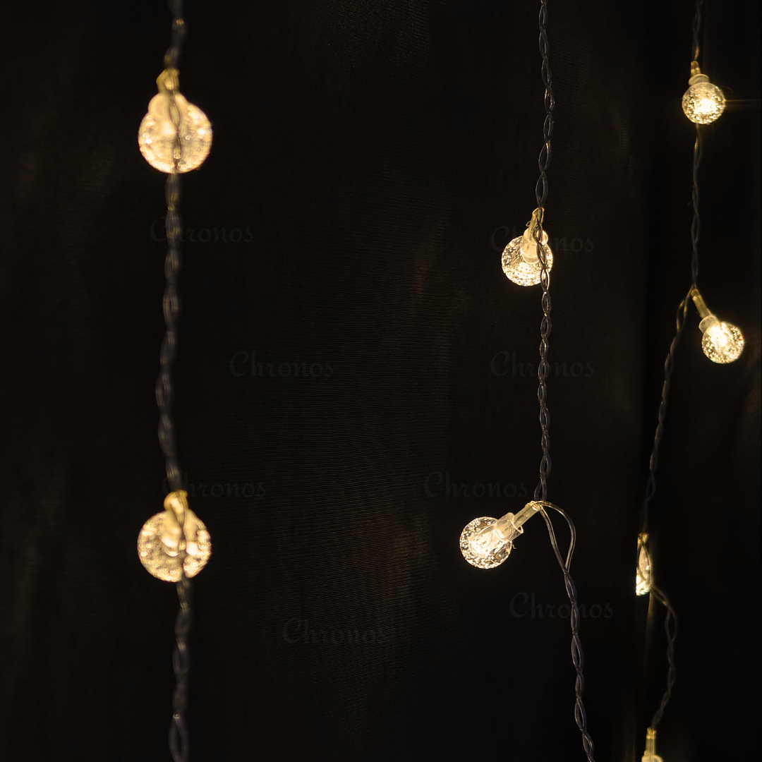 Bubble Curtain Lights – Warm White | 8 Modes | Plug & Play