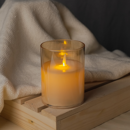Battery Operated Flameless LED Pillar Candles Pack of 3 - Moving Flame, 10 Key Remote & Timer Controlled