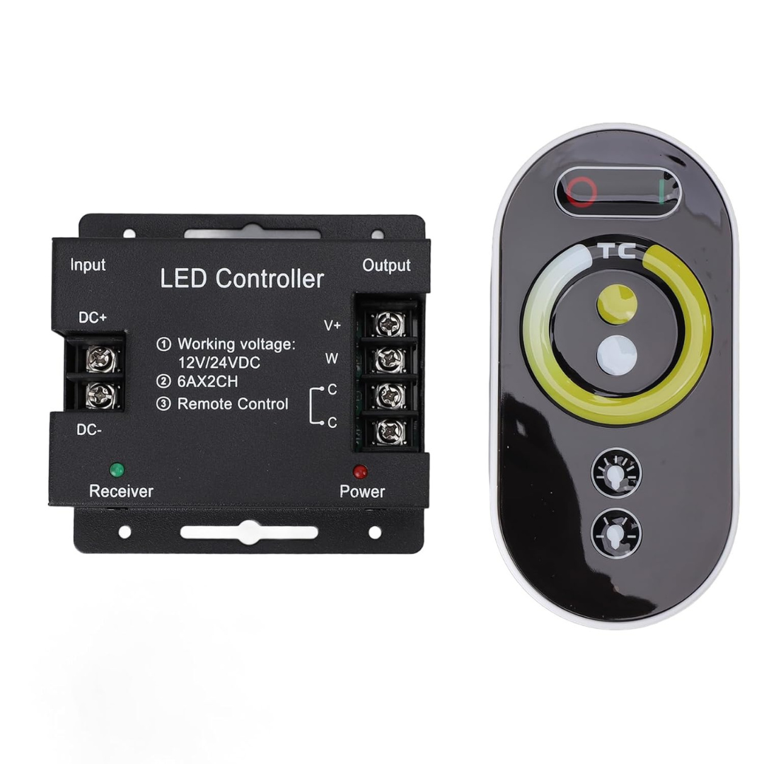 CCT Tunable LED Controller Dimmer | RF Touch Remote | 12V/24V