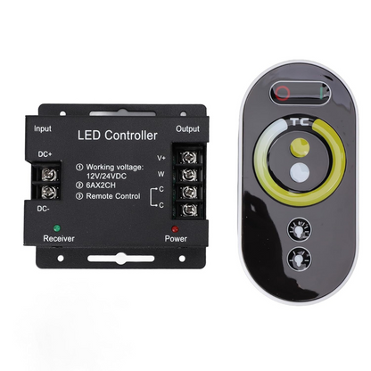 CCT Tunable LED Controller Dimmer | RF Touch Remote | 12V/24V