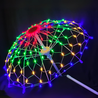 LED Decorative Light Umbrella – Rainbow & Warm White Illumination | 8 Lighting Modes | IP44 Weatherproof