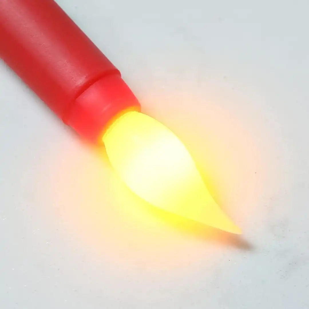 LED Long Pole Flameless Flickering Taper Candles - Battery Operated | Warm White