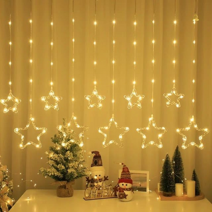 LED Fairy Star Curtain Light | Warm White - Water Resistance