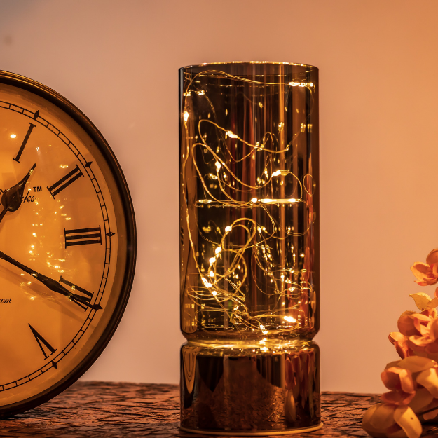 Glass Table Lamps with Fairy Lights | Open Top Glass