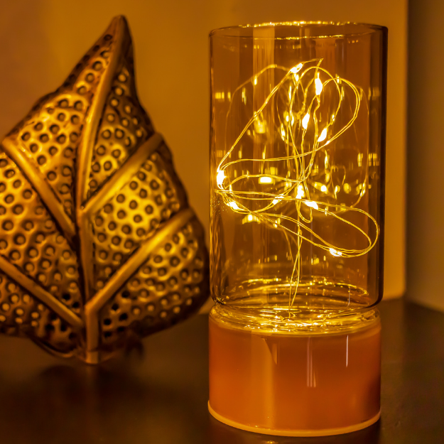 Glass Table Lamps with Fairy Lights | Open Top Glass
