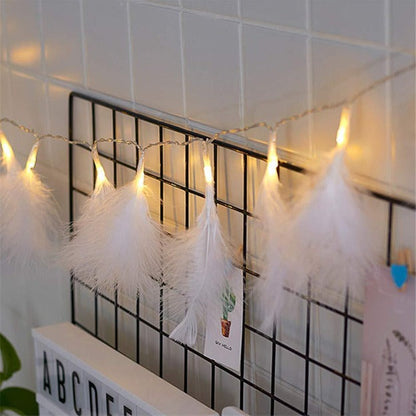 Feather String Lights - White