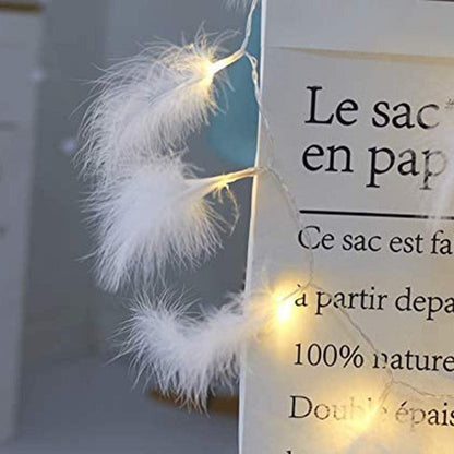 Feather String Lights - White