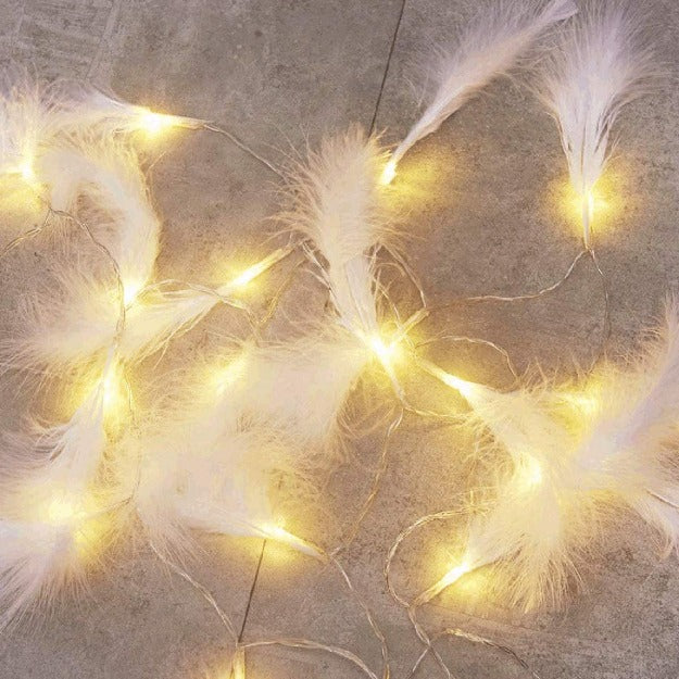 Feather String Lights - White
