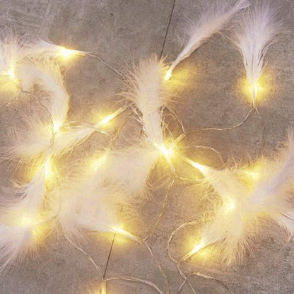 Feather String Lights - White