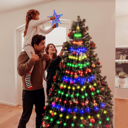 Star with 9 String Lights Christmas Tree Decoration | Multi LED