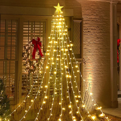 Star with 9 String Lights Christmas Tree Decoration | Warm White LED