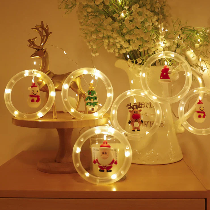 Christmas Rings Curtain Lights | Warm White LED