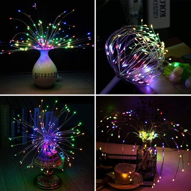 Firework Copper Wire Fairy LED String Lights  - 8 Function Remote Control | IP44 Waterproof | Multi LED