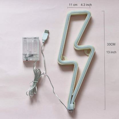 Lightning Bolt (Warm White) Neon Sign Light | Battery & USB Operated