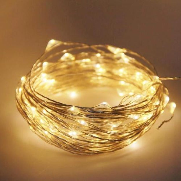 Copper Wire Fairy LED String Lights - 3AA Battery Operated
