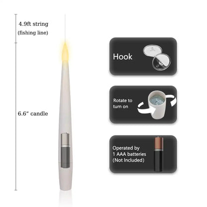 Lumos Floating Taper Candles with Wand | Pack of 12