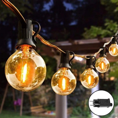 G40 Outdoor Bulb String Lights Hanging - IP44 Rainproof G40 Globe LED Bulbs