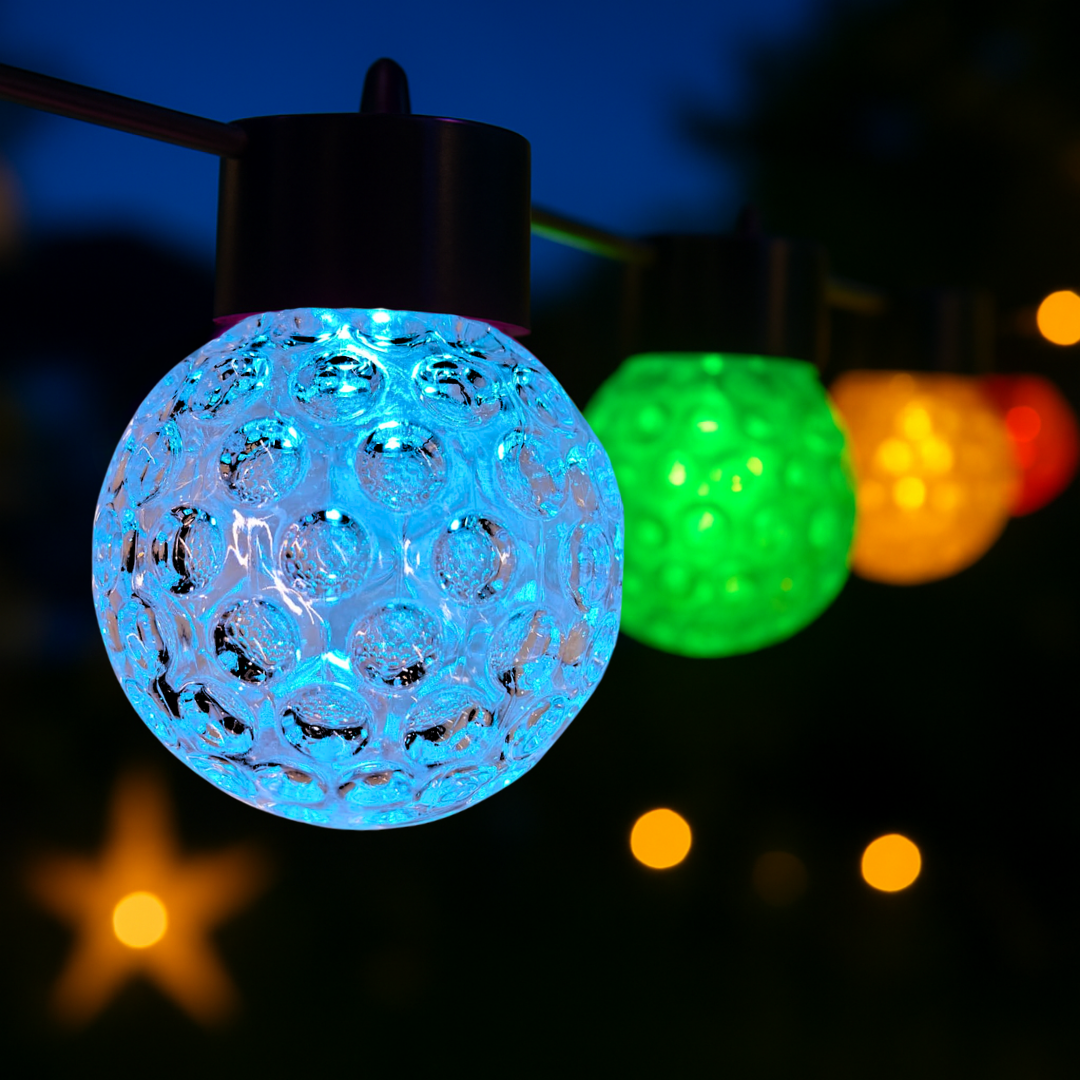 G50 RGBIC Waterproof Outdoor Bulb String Lights – USB Operated | 20 Smart LED Bulbs for Balcony, Garden, Events