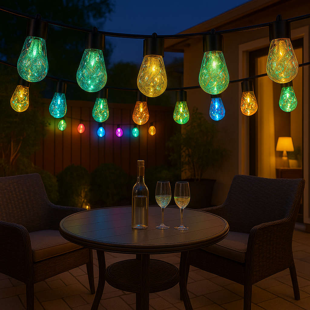 G50 RGBIC Waterproof Outdoor Bulb String Lights – USB Operated | 20 Smart LED Bulbs for Balcony, Garden, Events