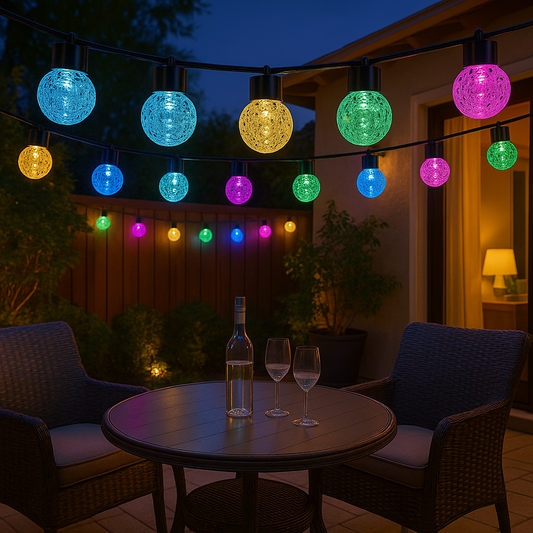 G50 RGBIC Waterproof Outdoor Bulb String Lights – USB Operated | 20 Smart LED Bulbs for Balcony, Garden, Events