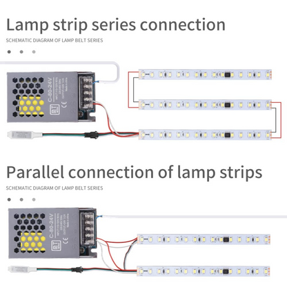 Running Flowing Water LED Strip Lights Kit - 2835 120L/m 24V WS2811 with Wireless Controller and Power Supply