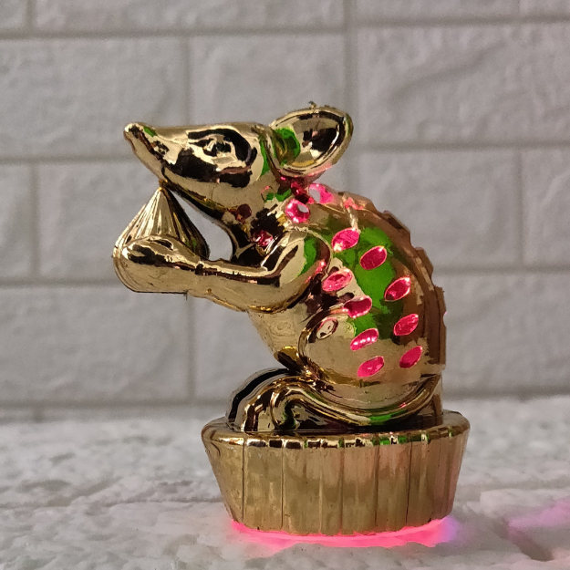 LED Mushak Lights (Set of 2) – Colour-Changing Decorative Ganpati Décor | Battery Operated | Safe & Smokeless