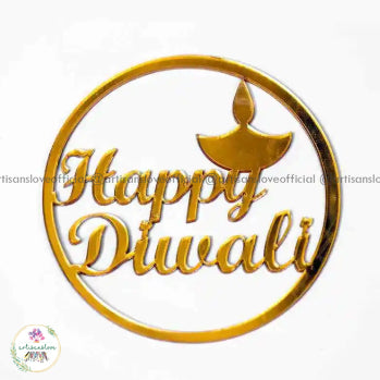 Acrylic Happy Diwali Stickers - Pack of 10