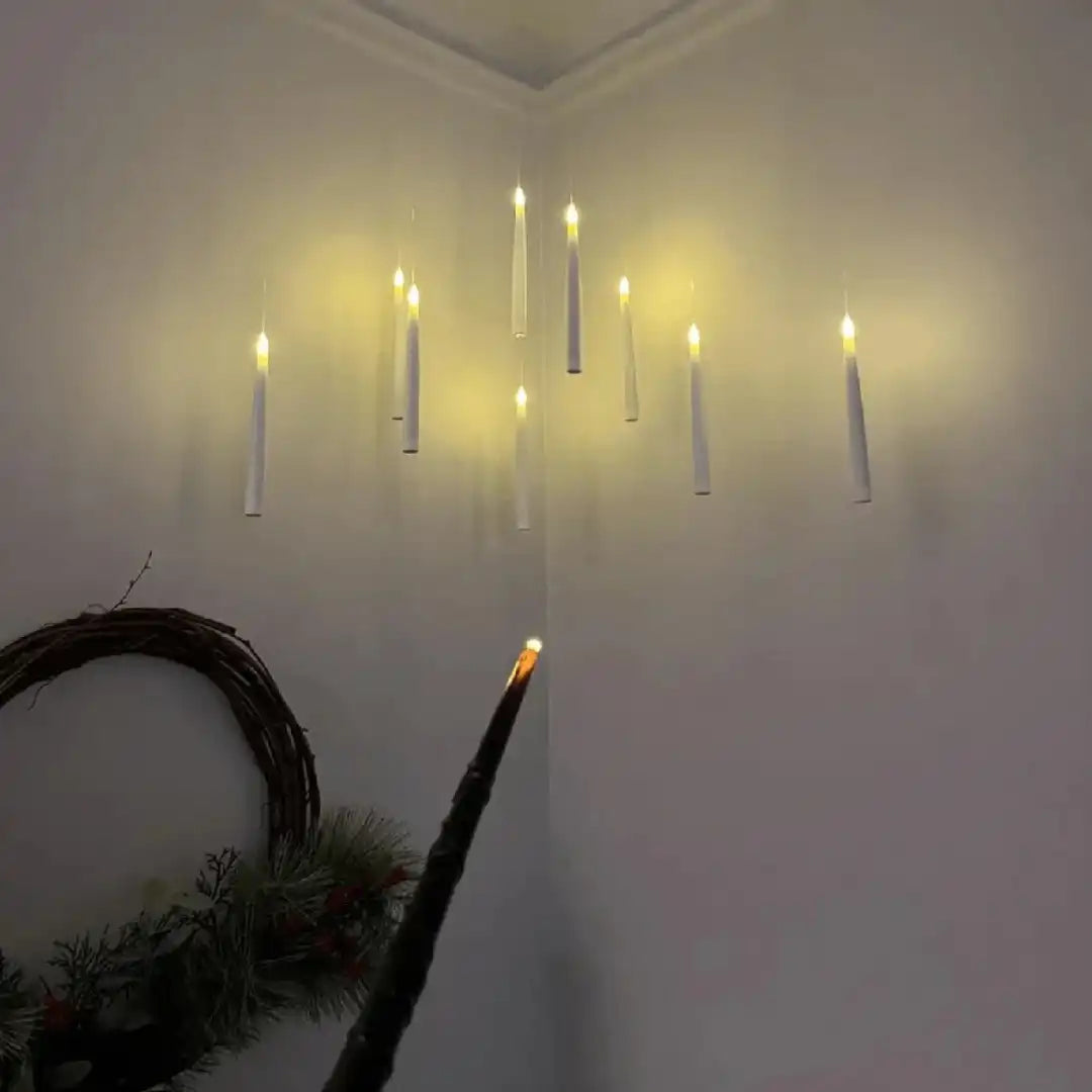 Lumos Floating Taper Candles with Wand | Pack of 12