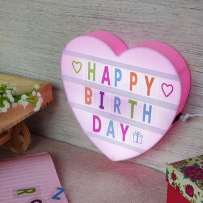 Heart shaped Cinematic Light Box | Pink