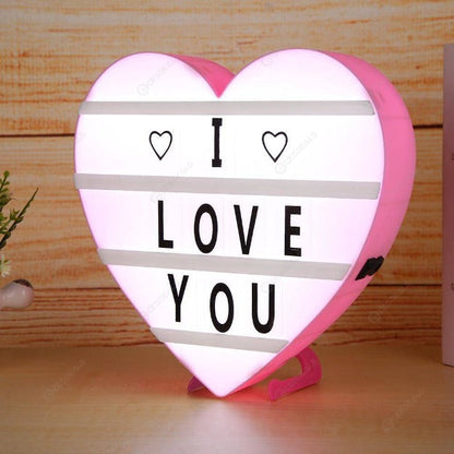 Heart shaped Cinematic Light Box | Pink