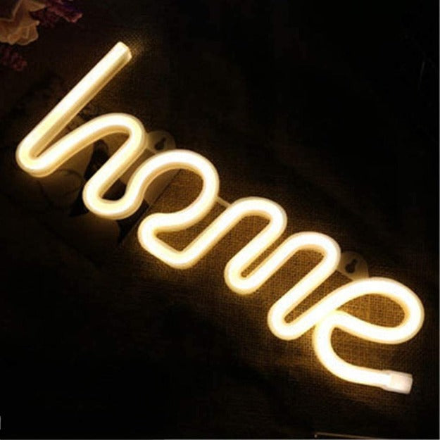 Home Neon Wall Hanging Light | Battery & USB Operated