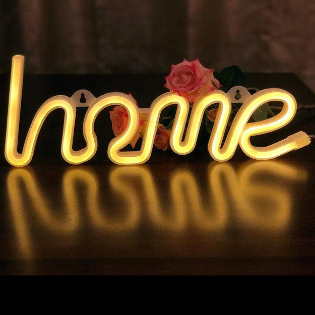 Home Neon Wall Hanging Light | Battery & USB Operated