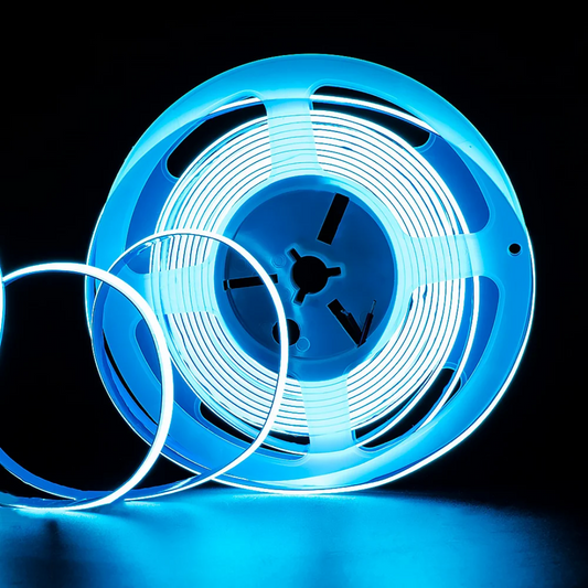 8mm COB Dotless LED Strip Lights - Ice Blue - 320 LEDs per meter - 12V
