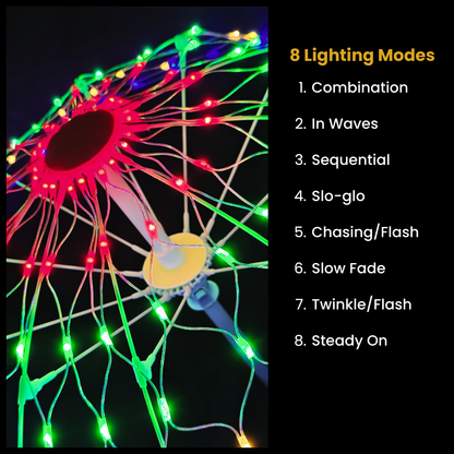 LED Decorative Light Umbrella – Rainbow & Warm White Illumination | 8 Lighting Modes | IP44 Weatherproof