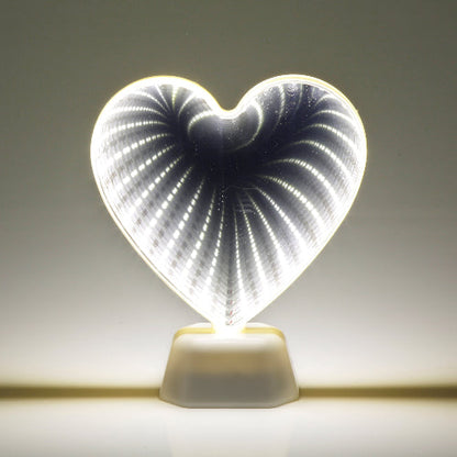 Infinity Heart Mirror LED Lamp (Warm White)