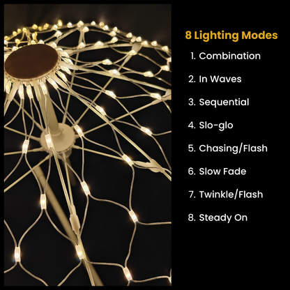 LED Decorative Light Umbrella – Rainbow & Warm White Illumination | 8 Lighting Modes | IP44 Weatherproof