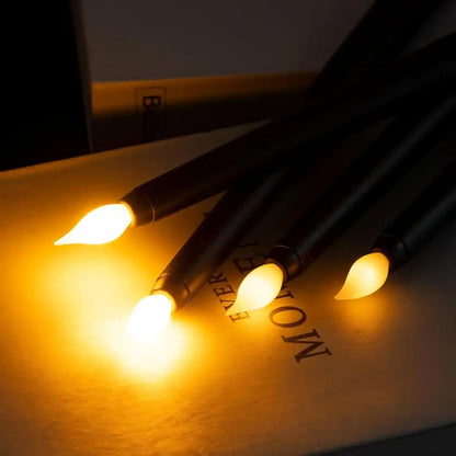 LED Long Pole Flameless Flickering Taper Candles - Battery Operated | Warm White