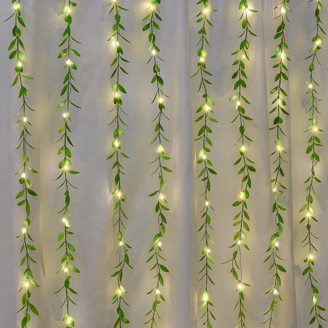 Leaves Garland Curtain Lights | Warm White | Diwali Decoration